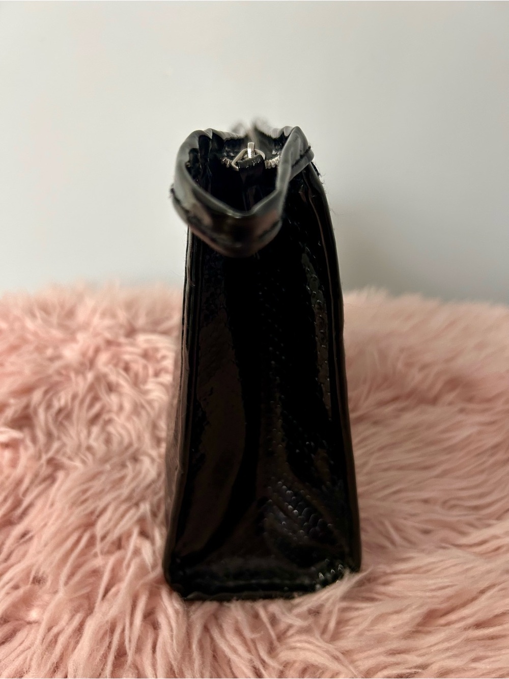 Lancôme Black Patent Snake-Embossed Cosmetic Pouch - Picture 3 of 6